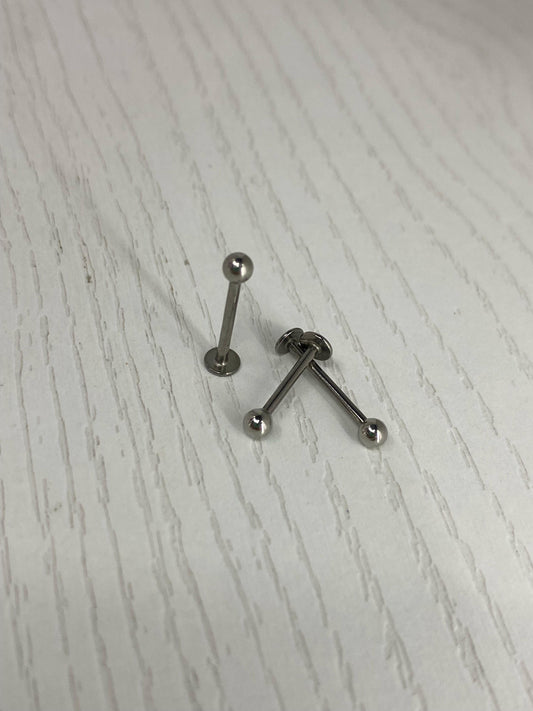 Labret Plateado Largo