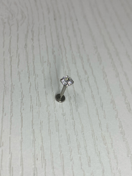 Topo Diamante plateado redondo pequeño